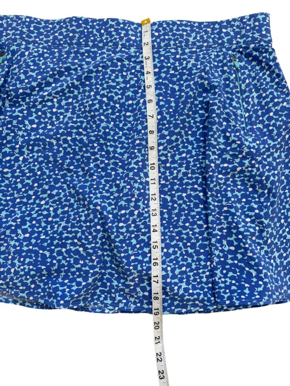 T by Talbots Womens 2X Skort Blue Printed With Zip Pocket Tennis Pickleball NEW - Picture 4 of 6